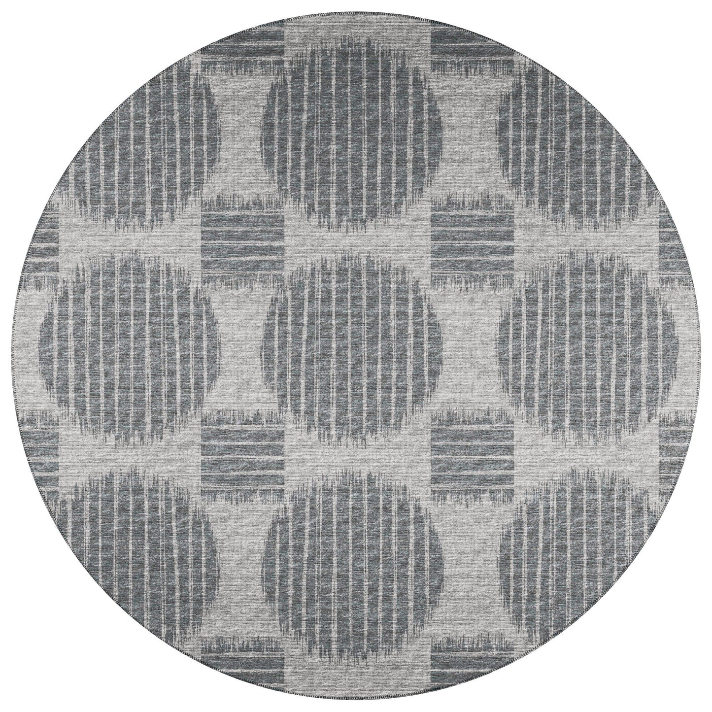 Indoor/Outdoor Sedona SN13 Pewter Washable 4' x 4' Round Rug