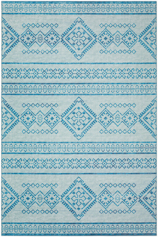 Indoor/Outdoor Sedona SN14 Sky Washable 10' x 14' Rug