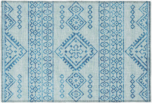 Indoor/Outdoor Sedona SN14 Sky Washable 1'8" x 2'6" Rug