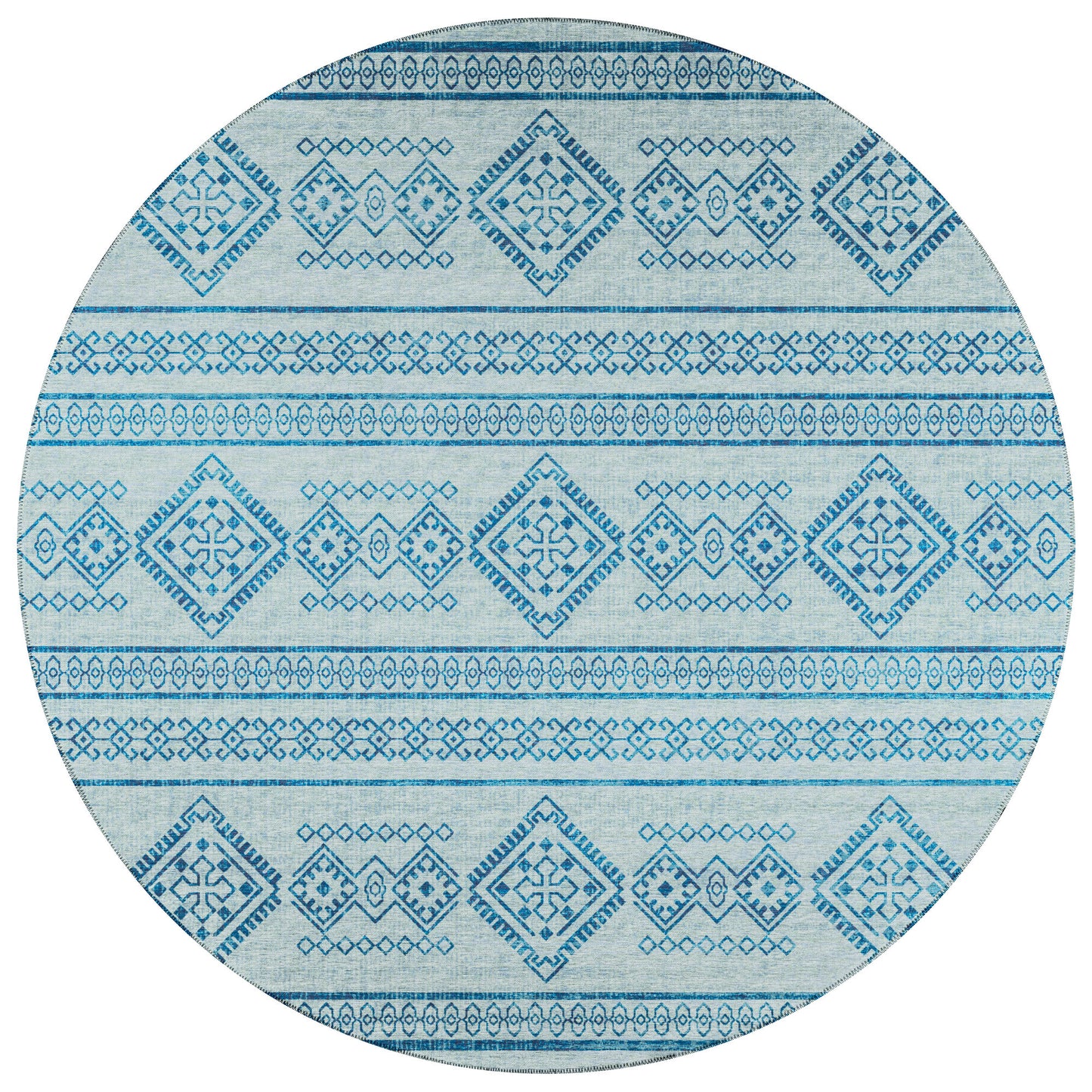 Indoor/Outdoor Sedona SN14 Sky Washable 8' x 8' Round Rug