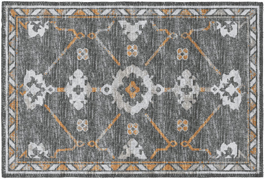 Indoor/Outdoor Sedona SN16 Charcoal Washable 1'8" x 2'6" Rug