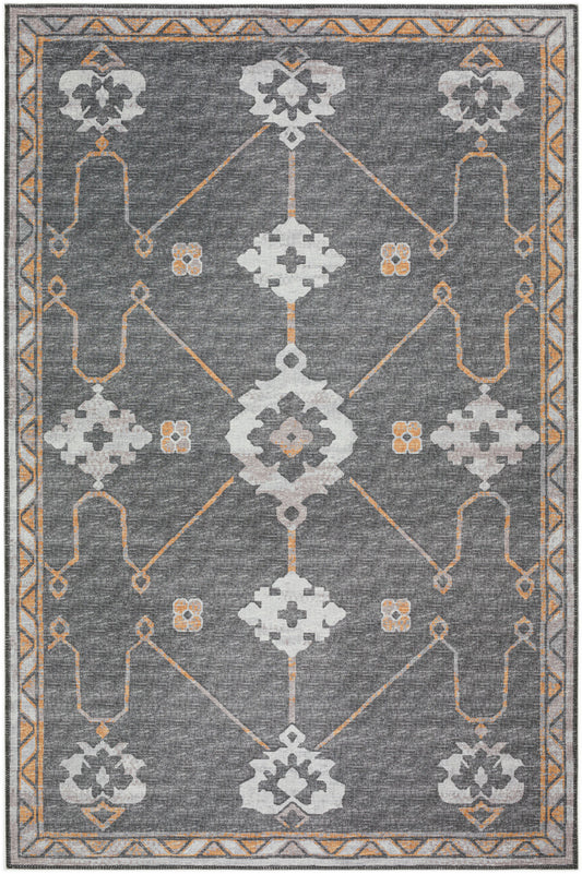 Indoor/Outdoor Sedona SN16 Charcoal Washable 8' x 10' Rug