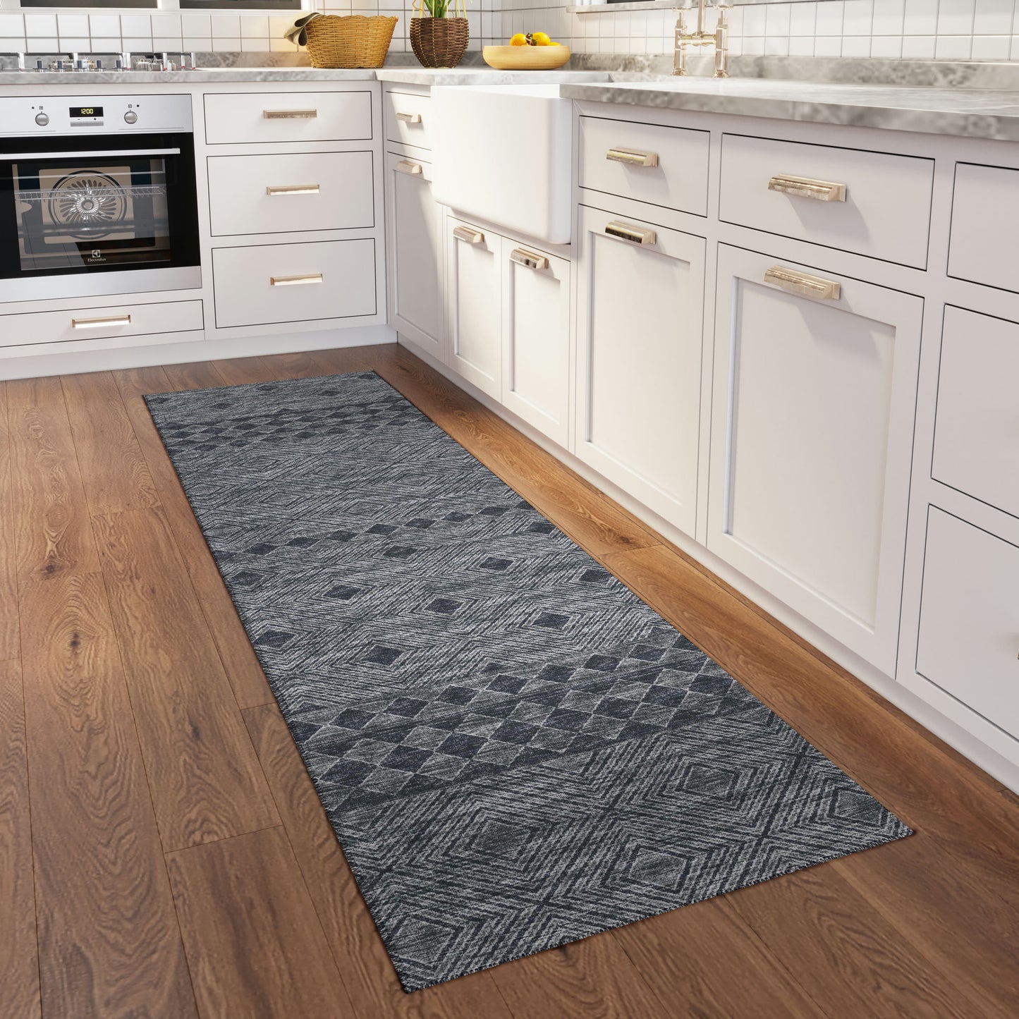 Indoor/Outdoor Sedona SN1 Midnight Washable 2'3" x 12' Runner Rug