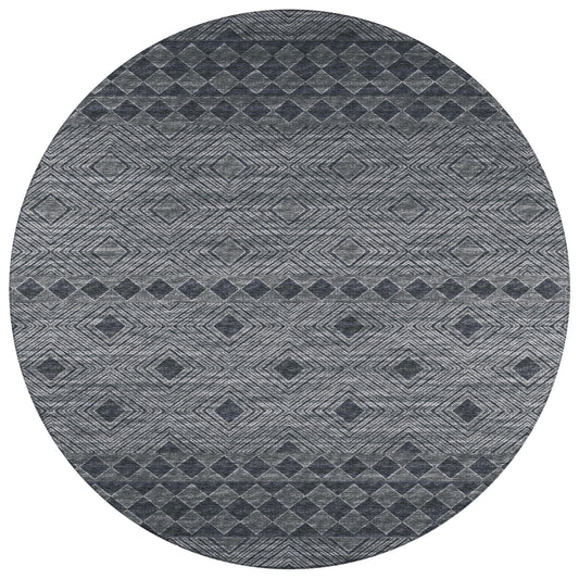 Indoor/Outdoor Sedona SN1 Midnight Washable 4' x 4' Round Rug