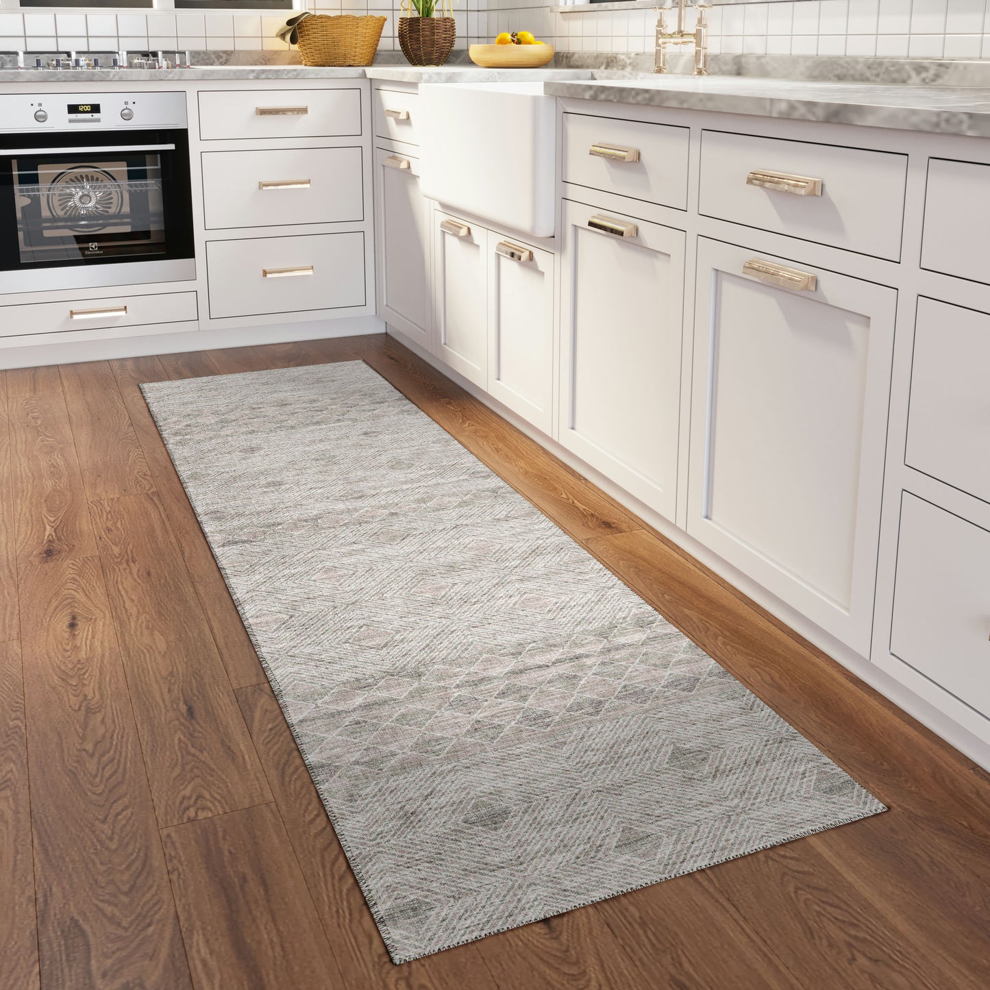 Indoor/Outdoor Sedona SN1 Sage Washable 2'3" x 12' Runner Rug