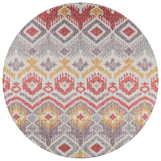Indoor/Outdoor Sedona SN2 Passion Washable 6' x 6' Round Rug