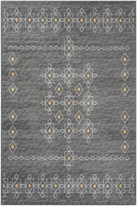 Indoor/Outdoor Sedona SN3 Charcoal Washable 10' x 14' Rug