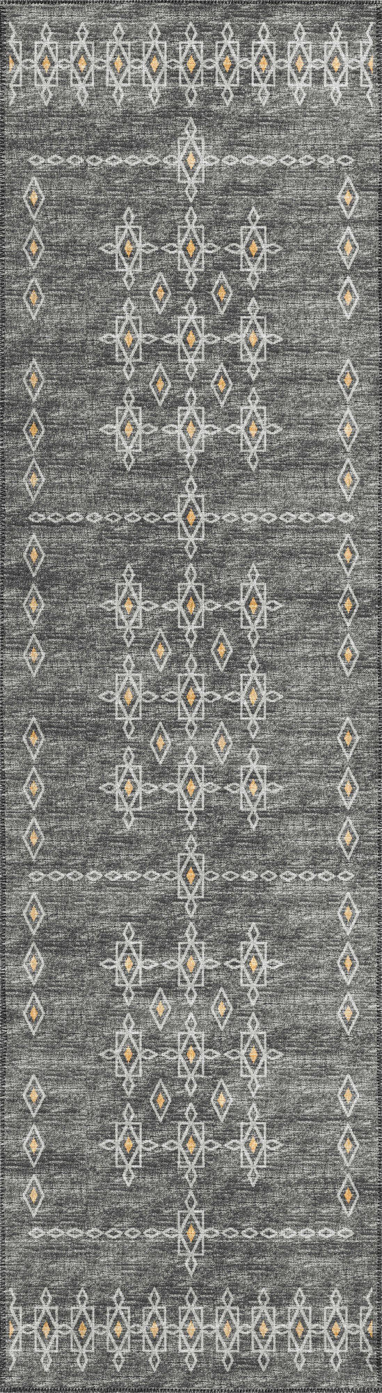 Indoor/Outdoor Sedona SN3 Charcoal Washable 2'3" x 10' Runner Rug