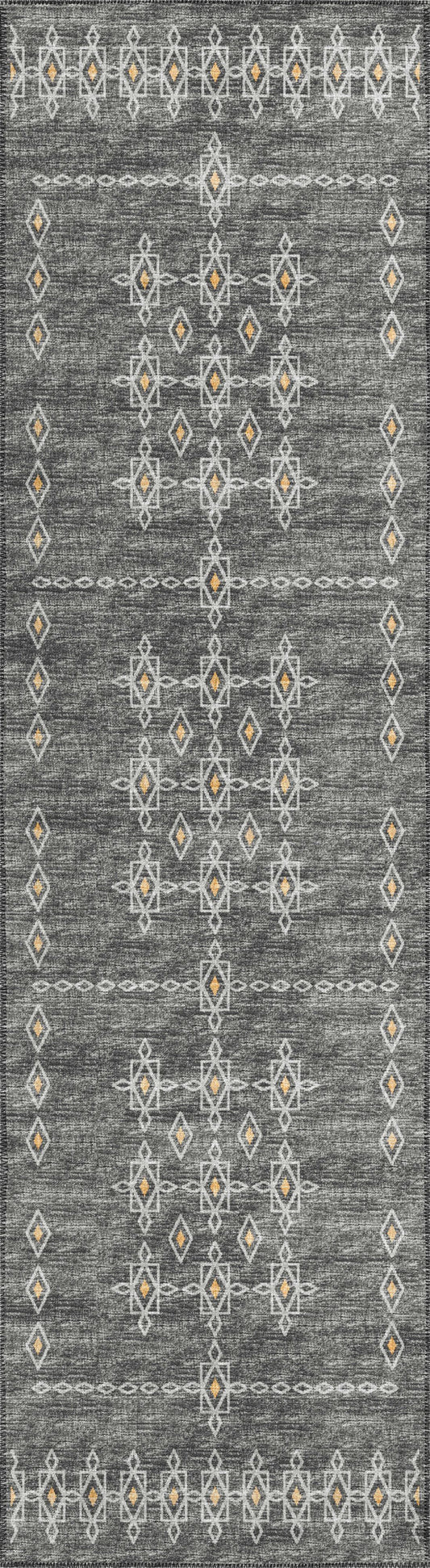 Indoor/Outdoor Sedona SN3 Charcoal Washable 2'3" x 10' Runner Rug