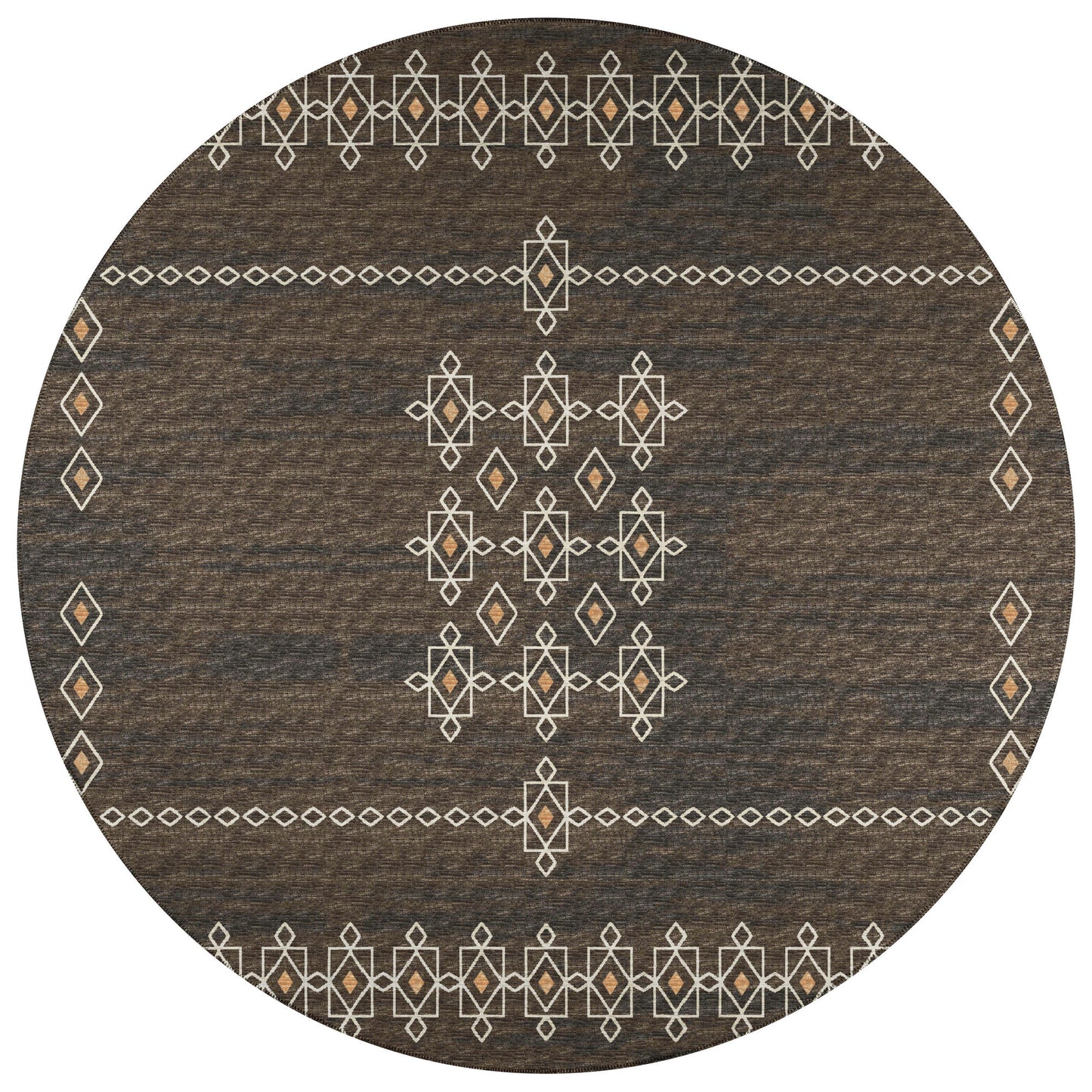Indoor/Outdoor Sedona SN3 Fudge Washable 8' x 8' Round Rug