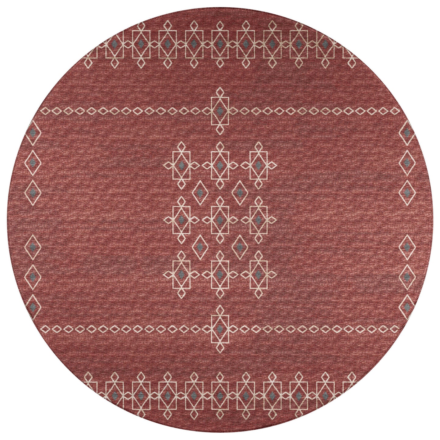 Indoor/Outdoor Sedona SN3 Paprika Washable 6' x 6' Round Rug