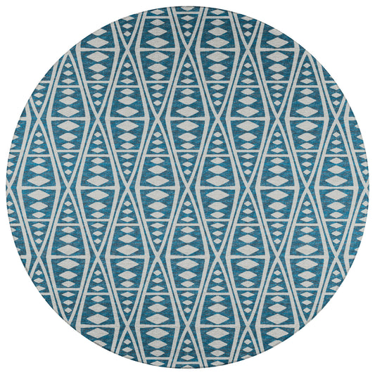 Indoor/Outdoor Sedona SN6 Indigo Washable 10' x 10' Round Rug