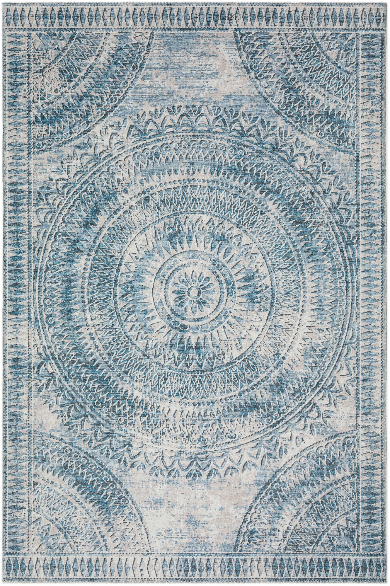 Indoor/Outdoor Sedona SN7 Indigo Washable 10' x 14' Rug