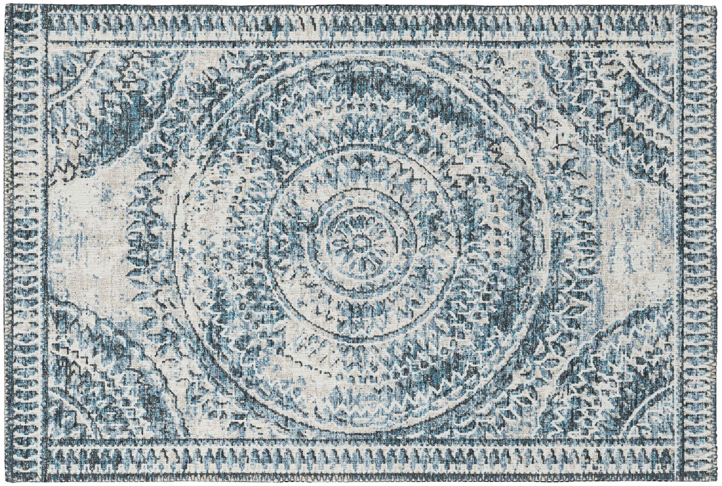 Indoor/Outdoor Sedona SN7 Indigo Washable 1'8" x 2'6" Rug