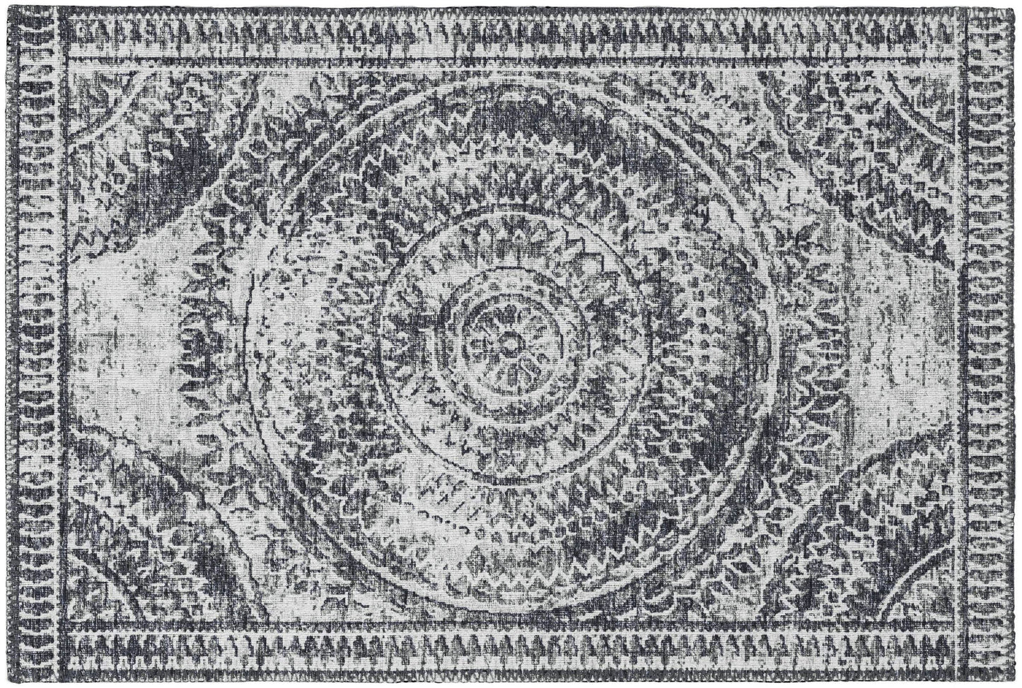 Indoor/Outdoor Sedona SN7 Pewter Washable 1'8" x 2'6" Rug