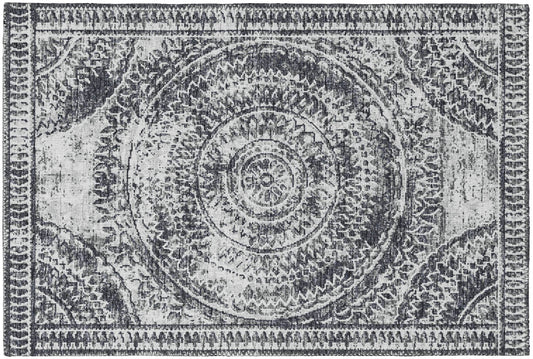 Indoor/Outdoor Sedona SN7 Pewter Washable 1'8" x 2'6" Rug