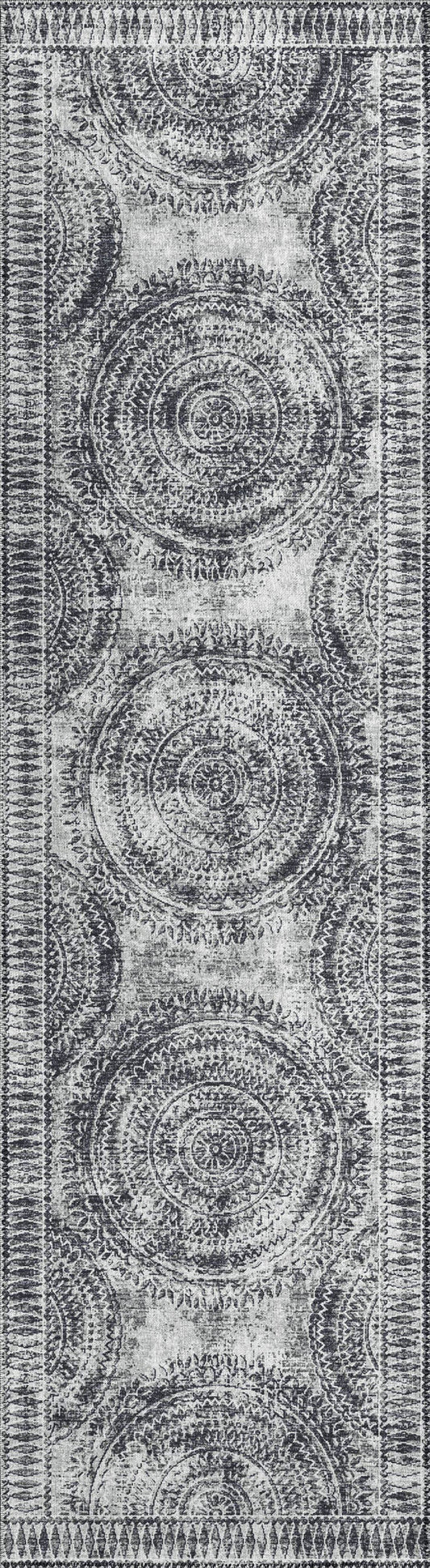 Indoor/Outdoor Sedona SN7 Pewter Washable 2'3" x 10' Runner Rug