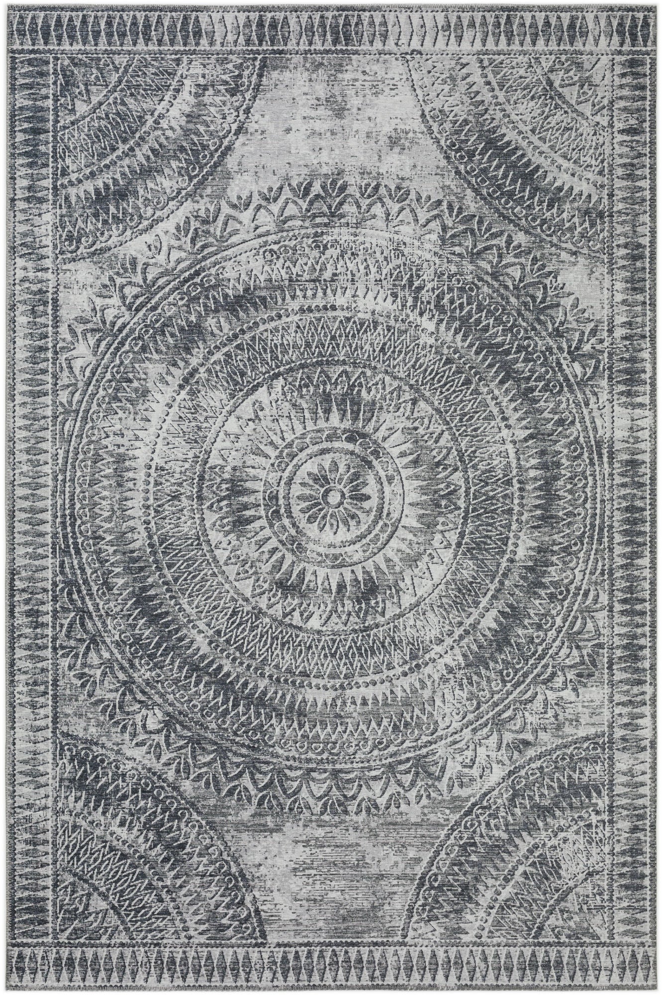 Indoor/Outdoor Sedona SN7 Pewter Washable 5' x 7'6" Rug