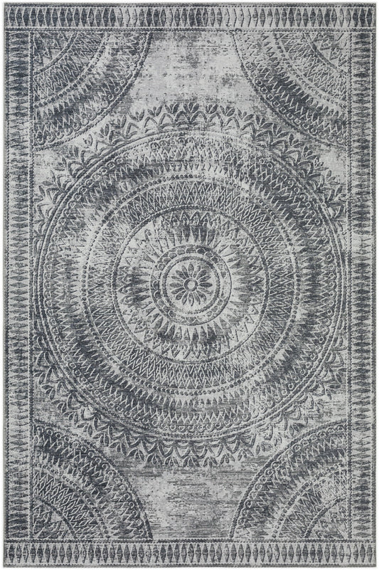 Indoor/Outdoor Sedona SN7 Pewter Washable 9' x 12' Rug