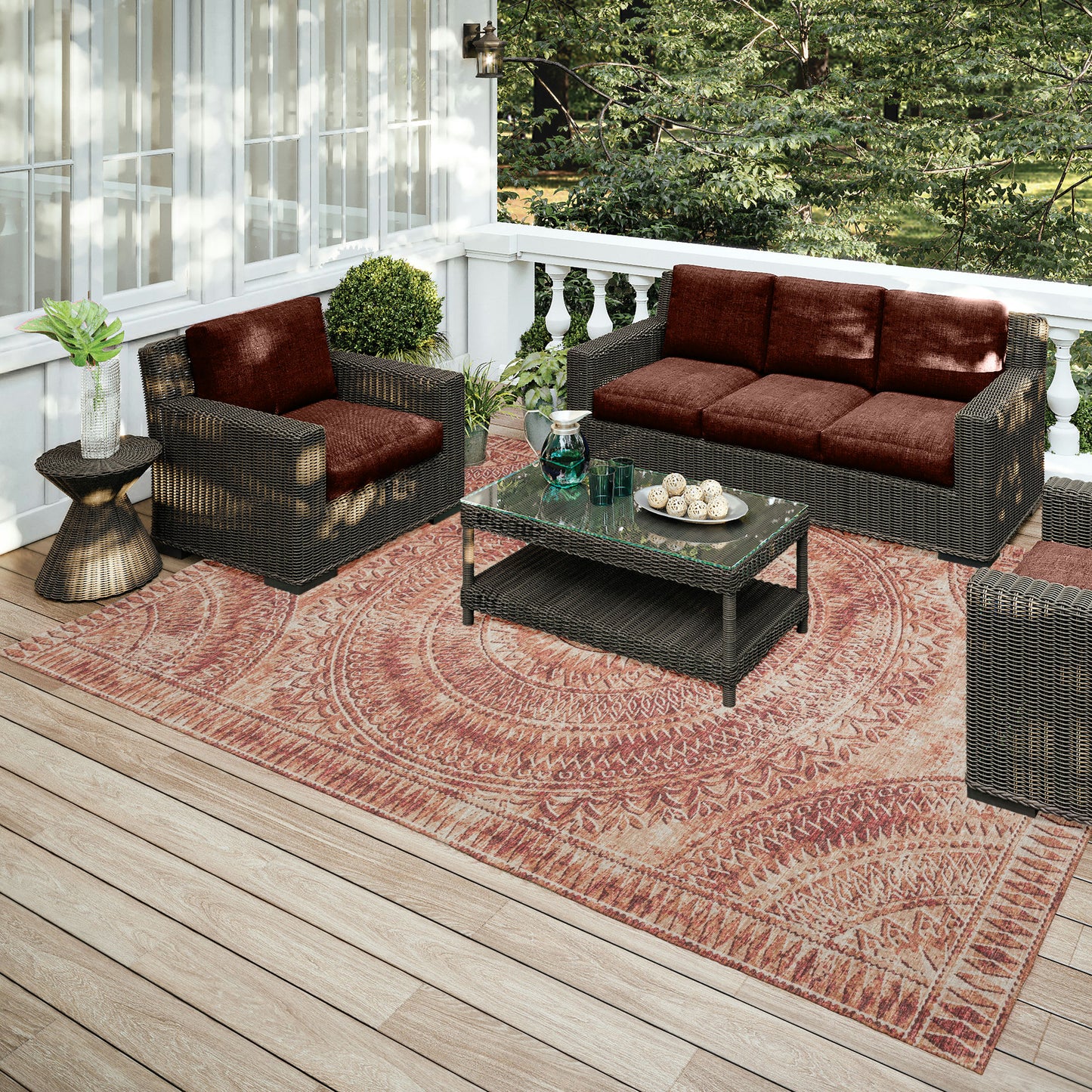 Indoor/Outdoor Sedona SN7 Spice Washable 10' x 14' Rug