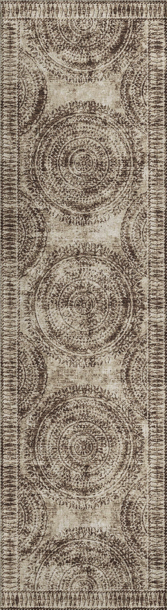 Indoor/Outdoor Sedona SN7 Taupe Washable 2'3" x 7'6" Runner Rug