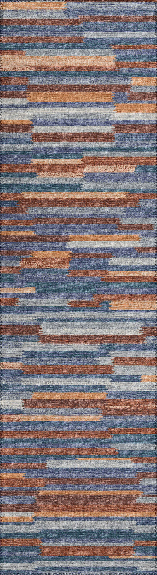 Indoor/Outdoor Sedona SN8 Denim Washable 2'3" x 12' Runner Rug