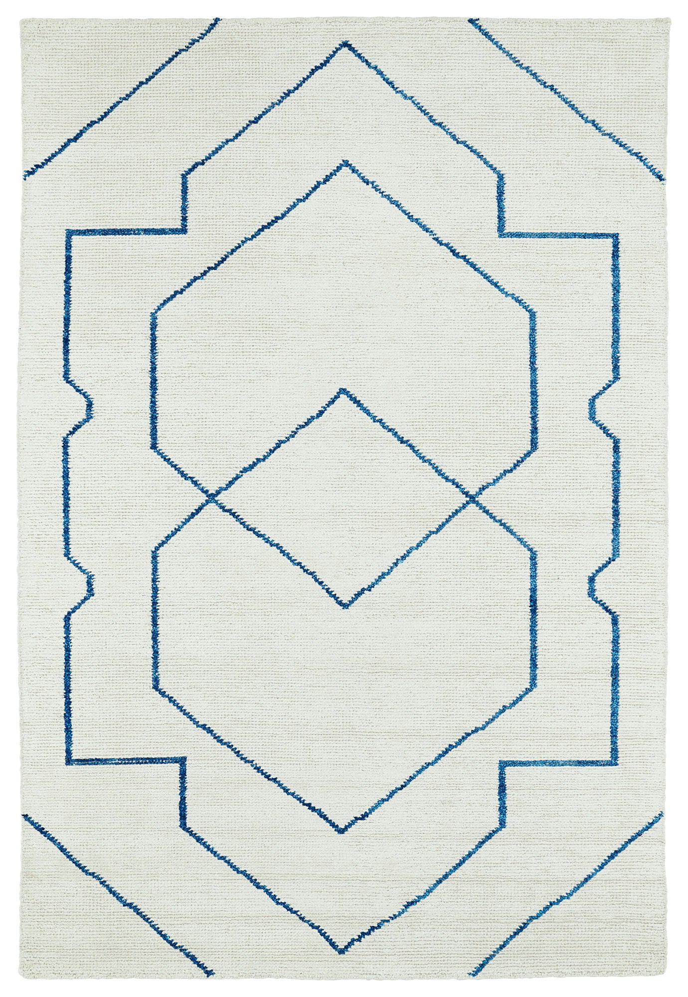 Kaleen Solitaire Collection Ivory Denim Throw Rug 2' x 3'