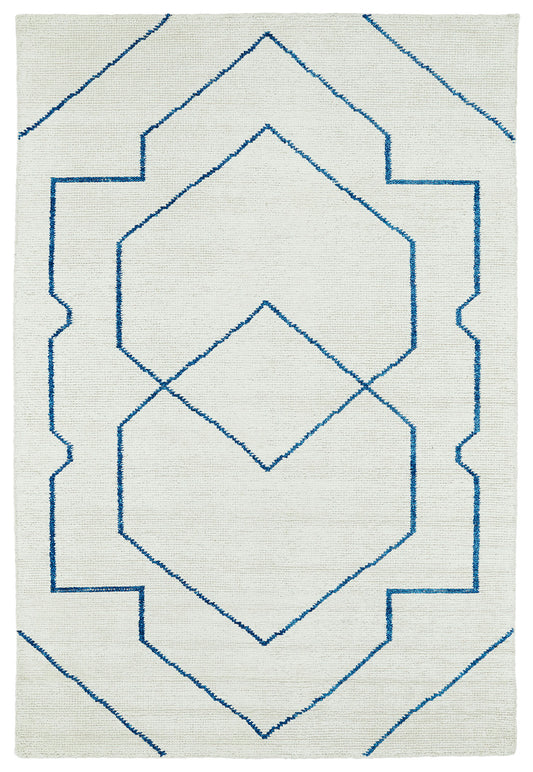 Kaleen Solitaire Collection Ivory Denim Area Rug 8' x 11'