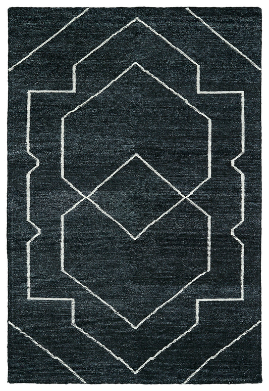 Kaleen Solitaire Collection Dark Charcoal Area Rug 5' x 7'9"