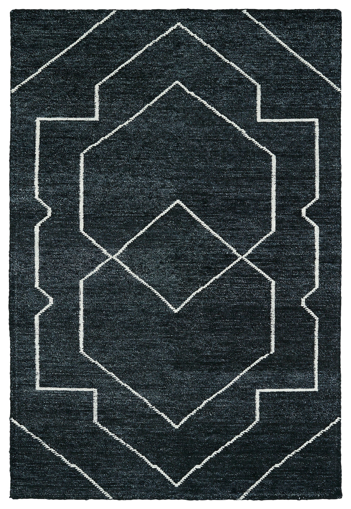 Kaleen Solitaire Collection Dark Charcoal Throw Rug 2' x 3'