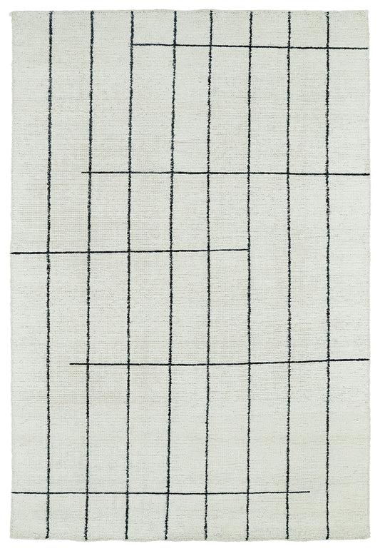 Kaleen Solitaire Collection Ivory Charcoal Area Rug 8' x 11'