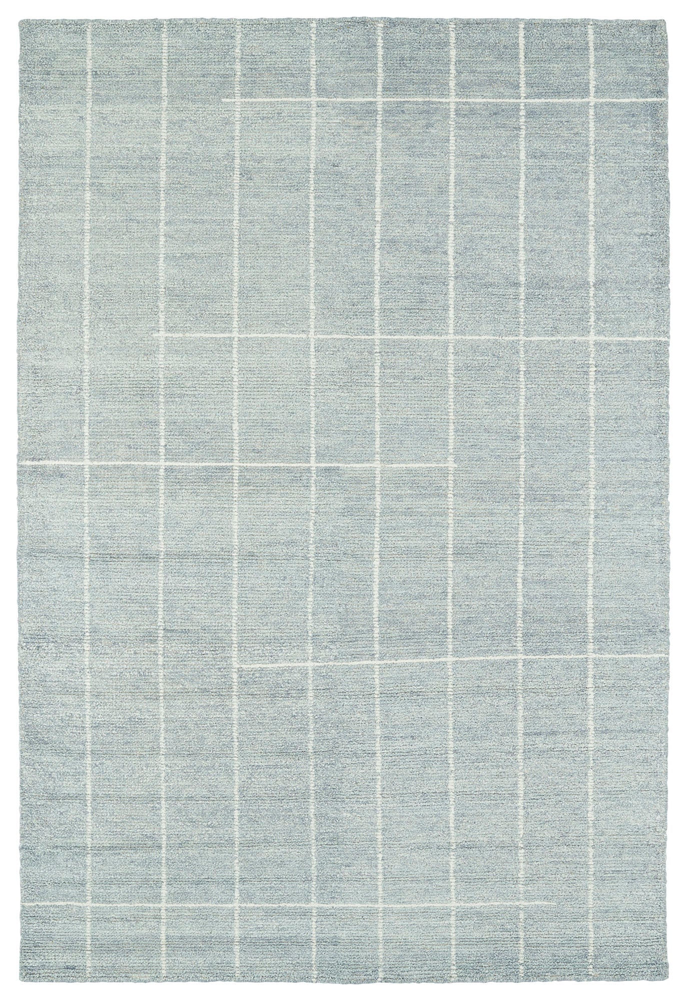 Kaleen Solitaire Collection Glacier Blue Ivory Throw Rug 2' x 3'