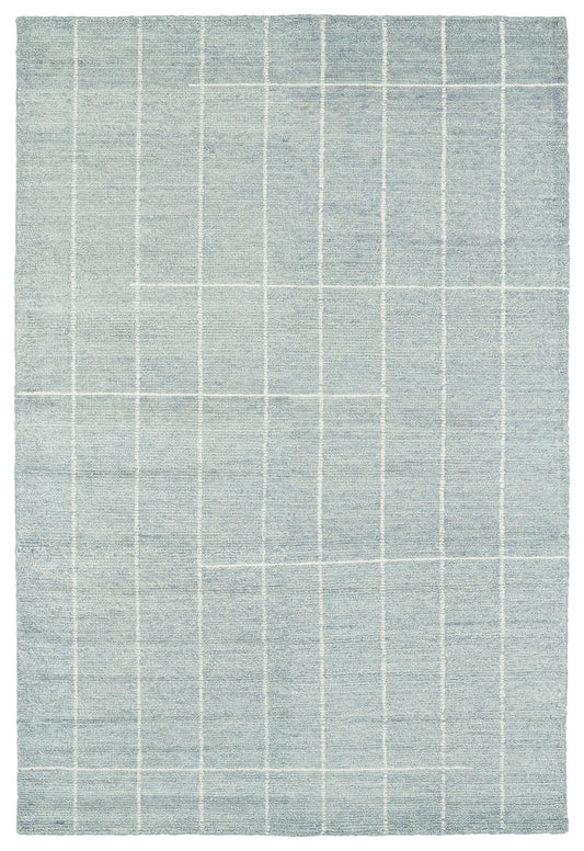 Kaleen Solitaire Collection Glacier Blue Ivory Area Rug 8' x 11'