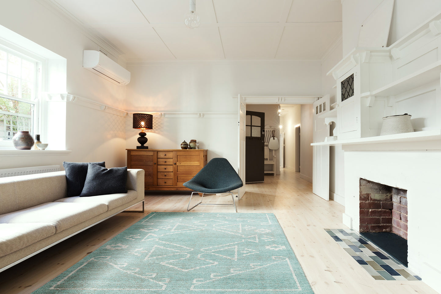 Kaleen Solitaire Collection Light Mint Area Rug 9'6" x 13'