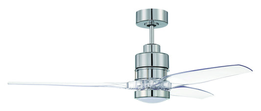 52" Sonnet Ceiling Fan in Chrome Clear Polycarbonate Blades, WIFI control
