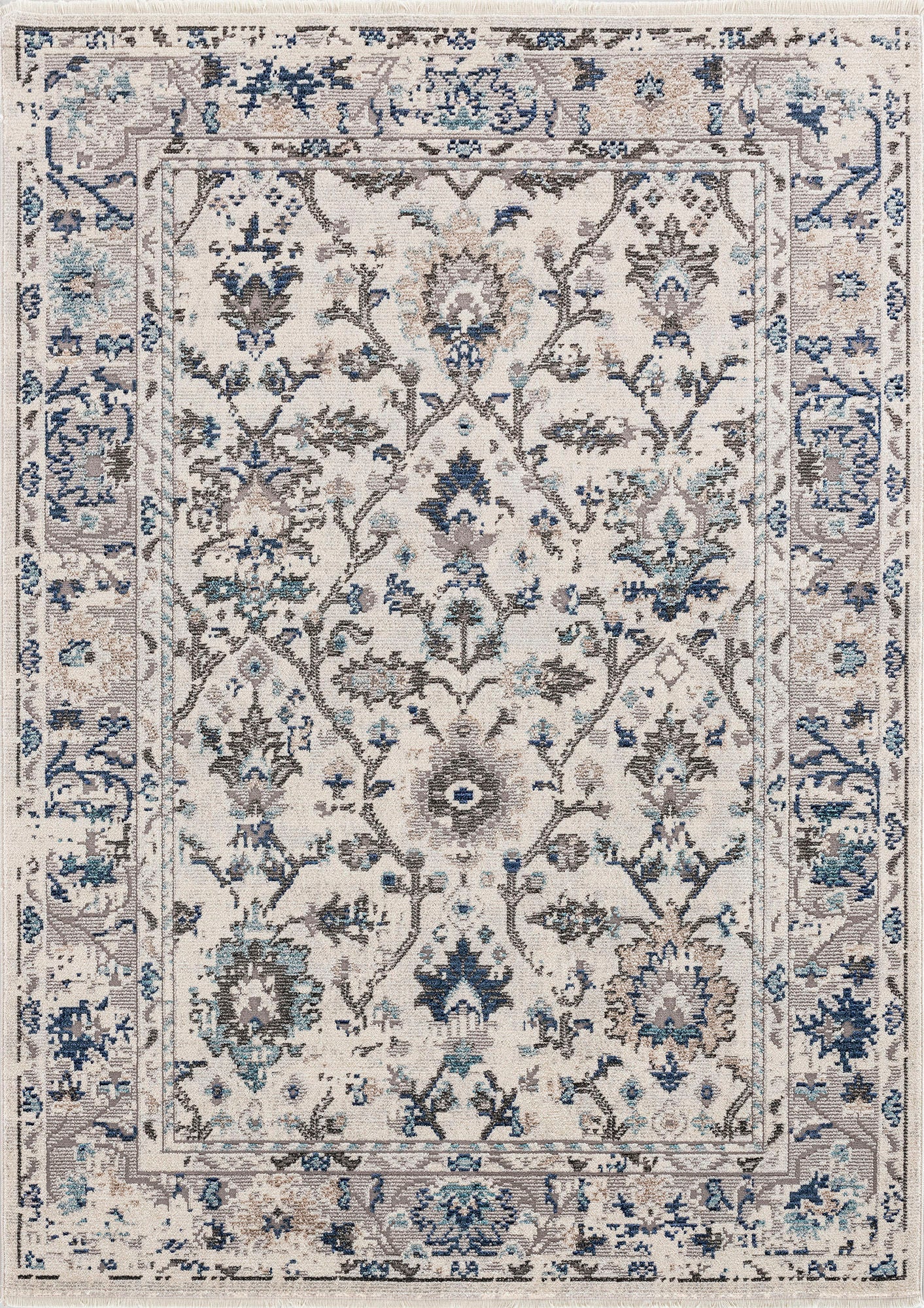 Kaleen Soren Collection Light Silver Throw Rug 1'8" x 2'6"