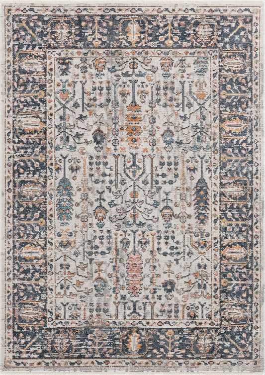 Kaleen Soren Collection Grey Navy Area Rug 3' x 5'