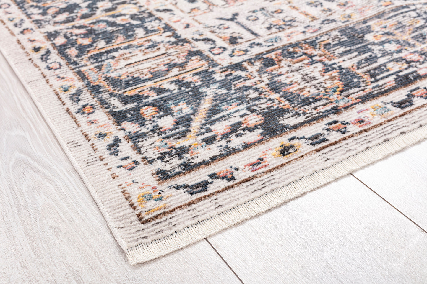 Kaleen Soren Collection Grey Navy Throw Rug 1'8" x 2'6"
