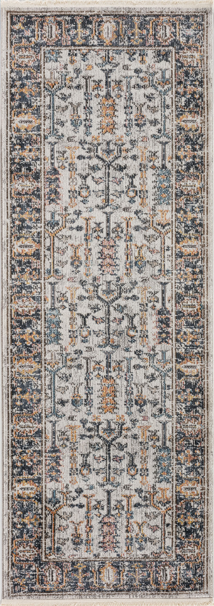 Kaleen Soren Collection Grey Navy Throw Rug 1'8" x 2'6"