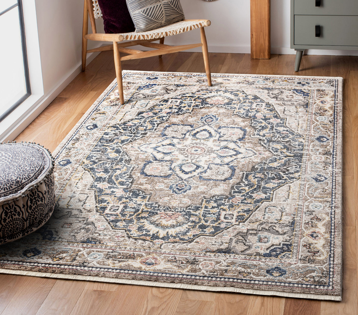 Kaleen Soren Collection Light Taupe Area Rug 5' x 7'5"