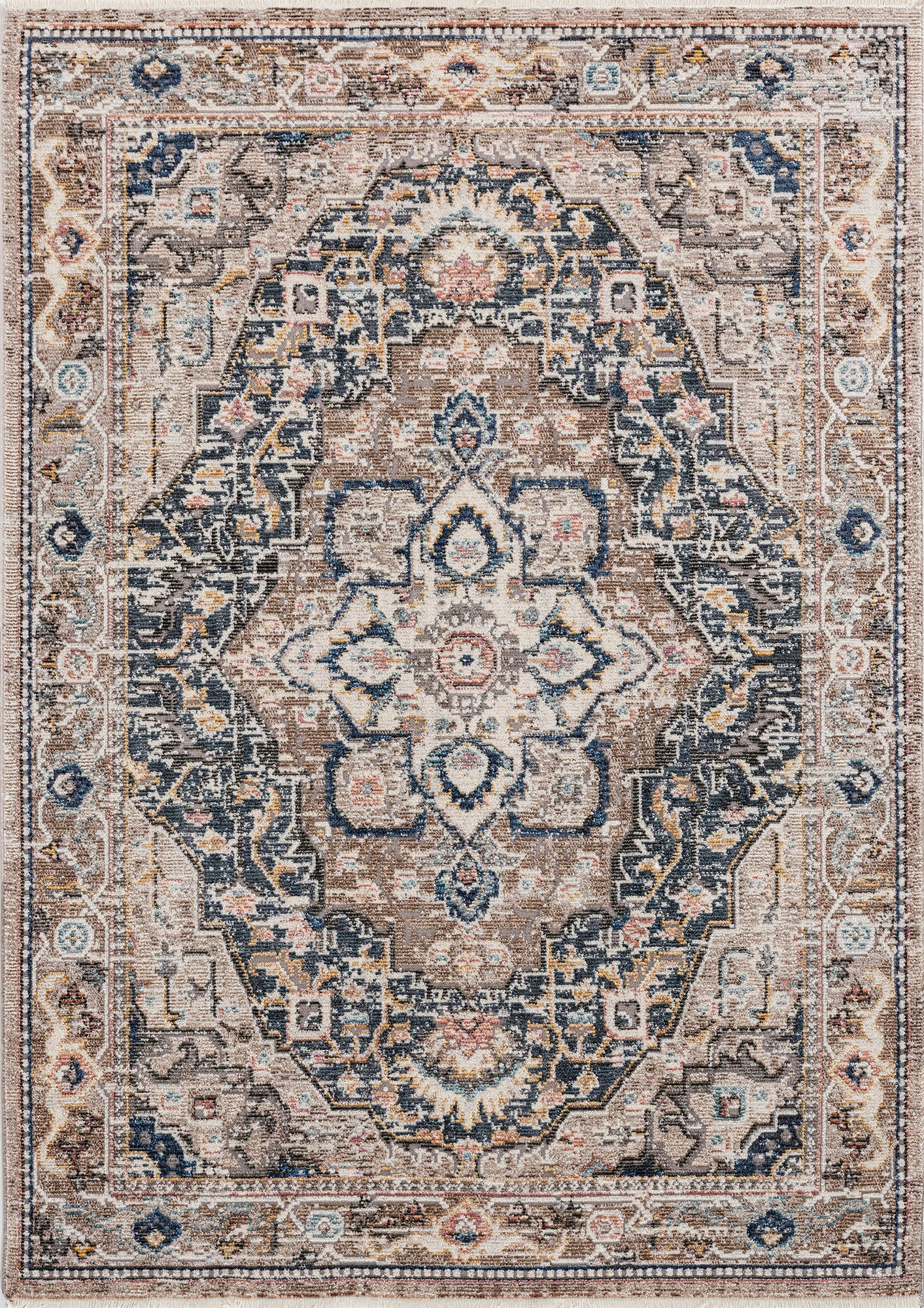 Kaleen Soren Collection Light Taupe Throw Rug 1'8" x 2'6"