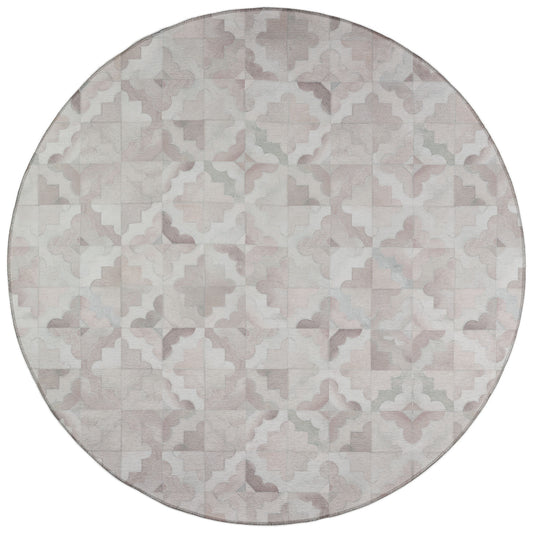 Indoor/Outdoor Stetson SS8 Linen Washable 4' x 4' Round Rug