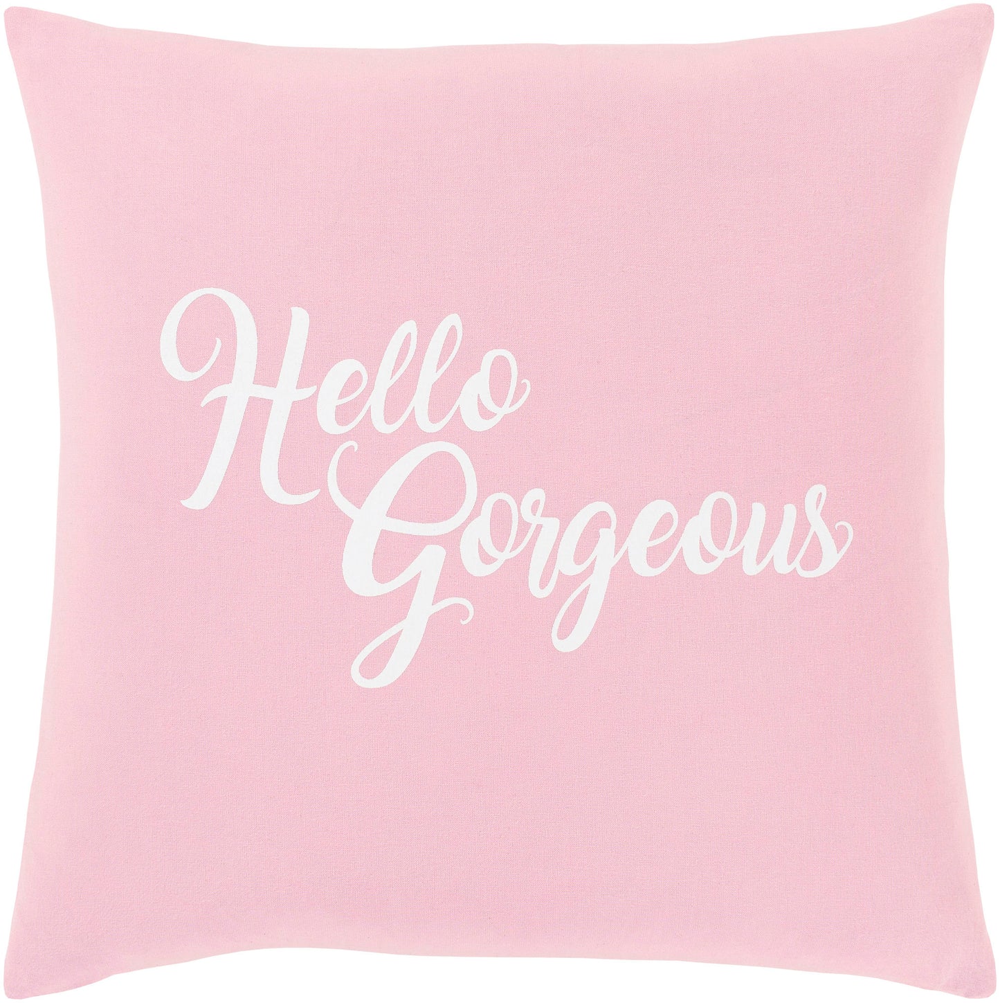 Surya Typography Light Pink Pillow Shell With Down Insert 18"H X 18"W