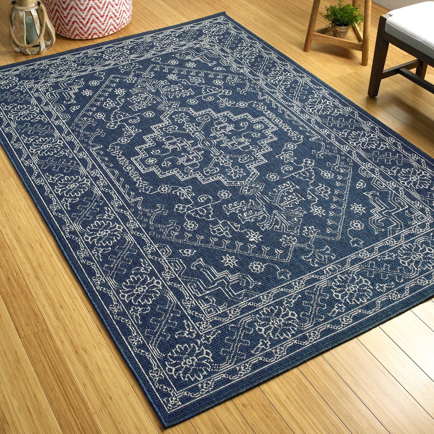 Kaleen Sunice Collection SUN01-22 Navy Throw Rug 1'9" x 3'