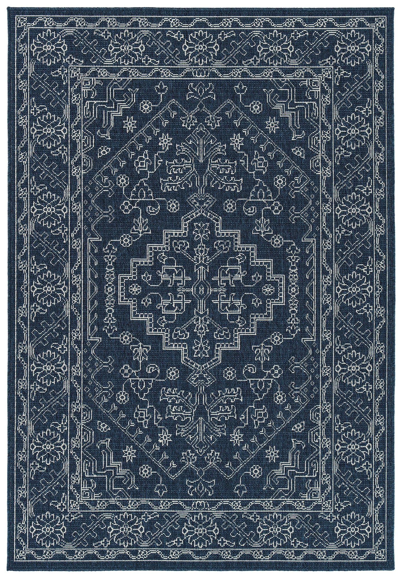 Kaleen Sunice Collection SUN01-22 Navy Throw Rug 1'9" x 3'