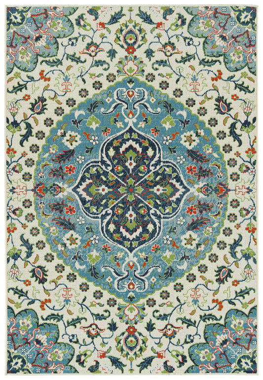 Kaleen Sunice Collection Light Ivory Area Rug 7'2" x 10'5"