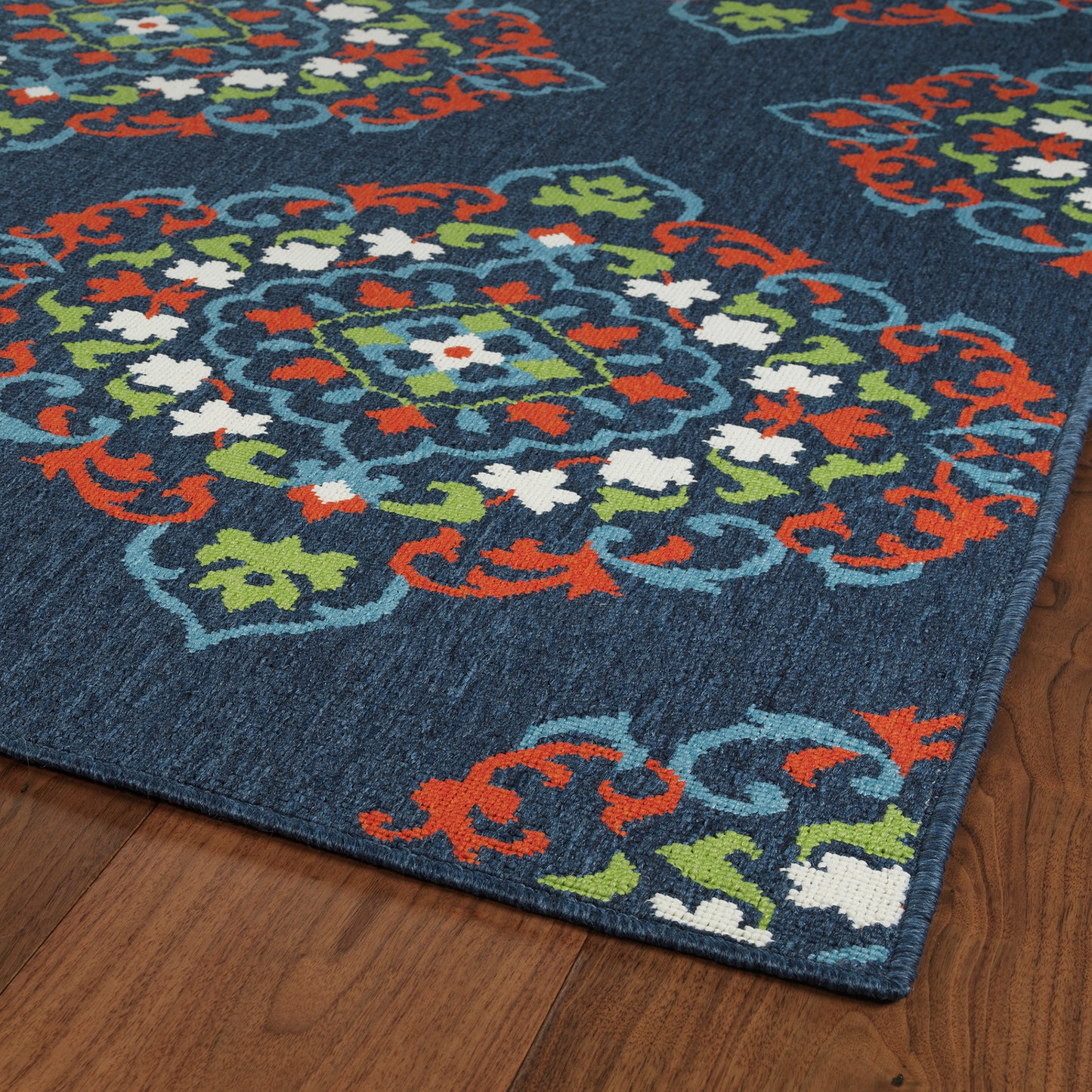 Kaleen Sunice Collection Navy Tangerine Area Rug 3'6" x 5'6"