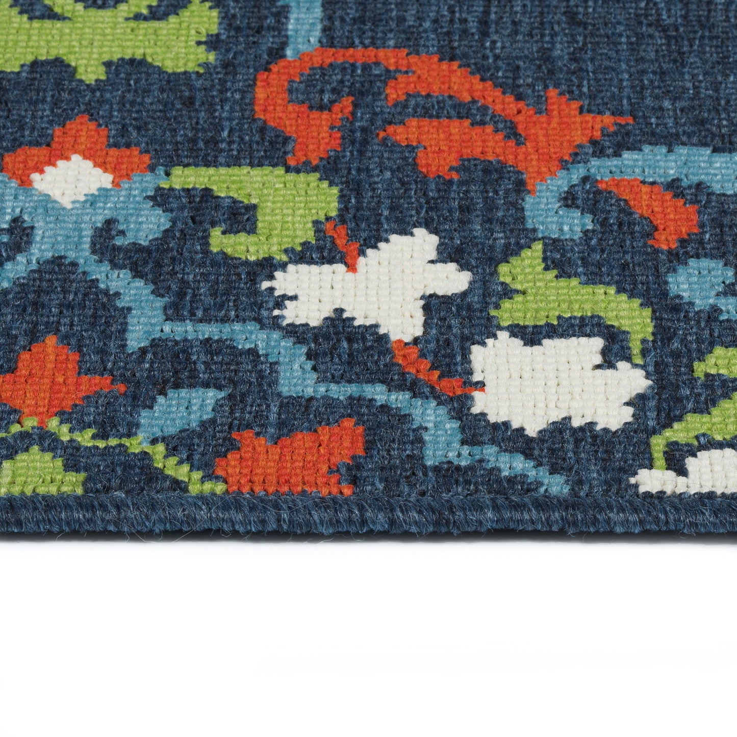 Kaleen Sunice Collection Navy Tangerine Runner 2'2" x 8'