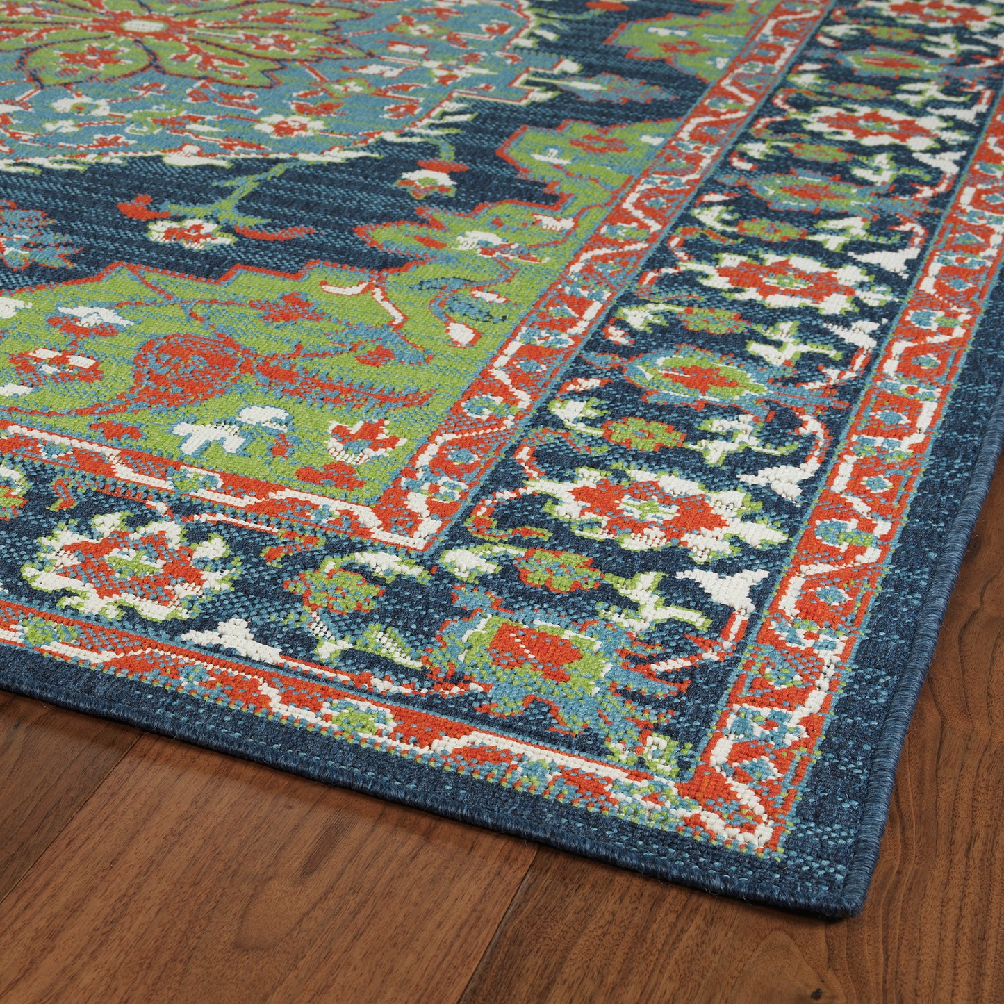 Kaleen Sunice Collection Dark Lime Green Throw Rug 1'9" x 3'