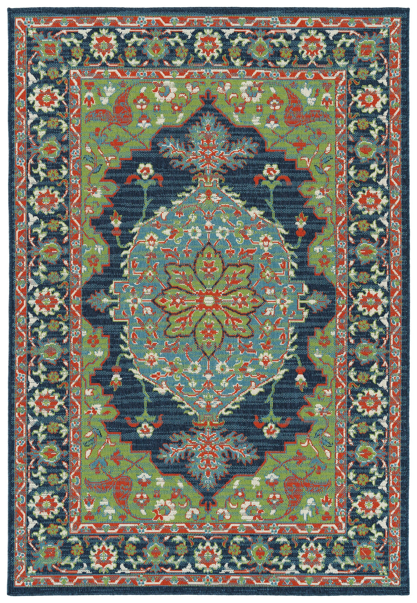 Kaleen Sunice Collection Dark Lime Green Throw Rug 1'9" x 3'